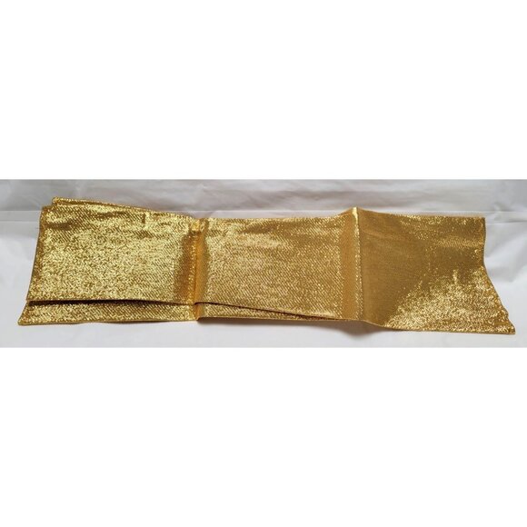Shimmering Gold Metallic 18" Fingerless Gloves For Evening, Formals Parties - Picture 3 of 4